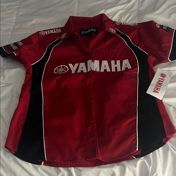 Yamaha Tops - Yamaha top blouse, snap Front red black shirt